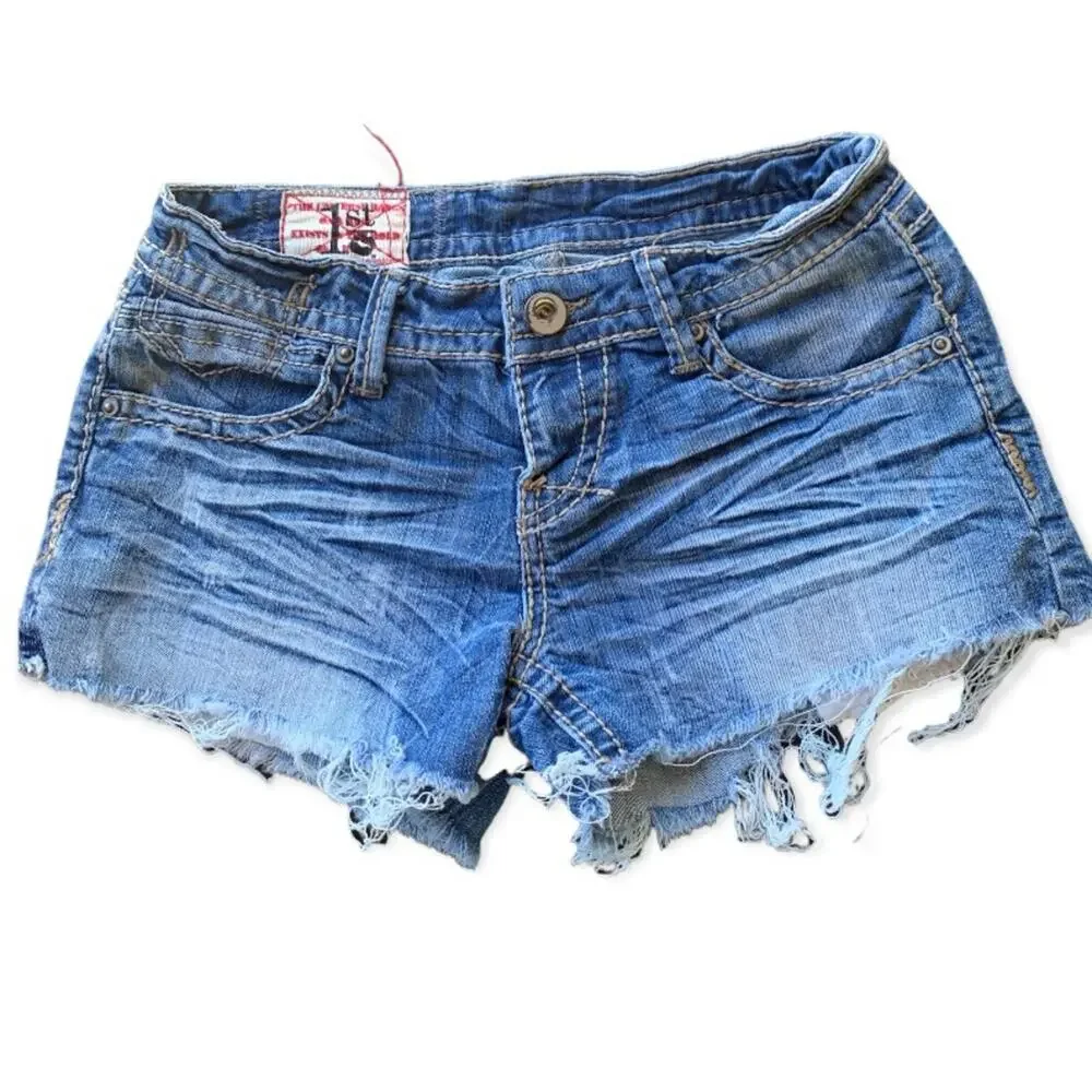 First Kiss Distressed Denim Shorts Size 3